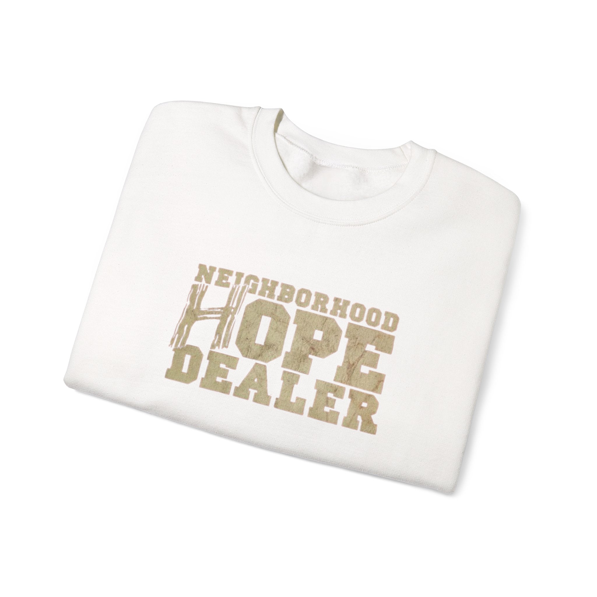 Crewneck Sweatshirt - "Neighborhood Hope Dealer" Retro Type Graphic