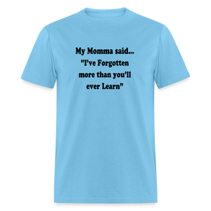 I've Forgotten more than you'll ever learn shirt - aquatic blue