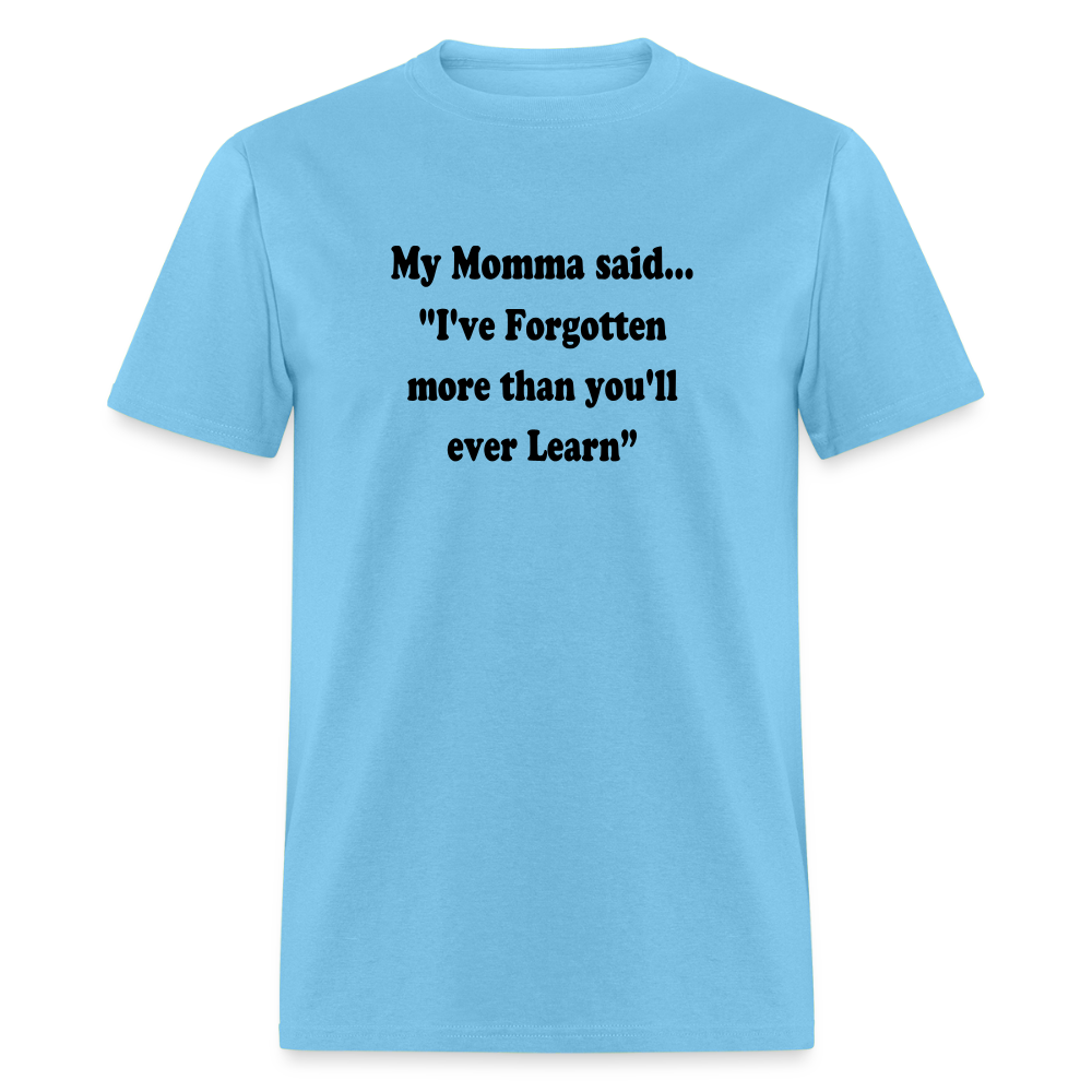 I've Forgotten more than you'll ever learn shirt - aquatic blue