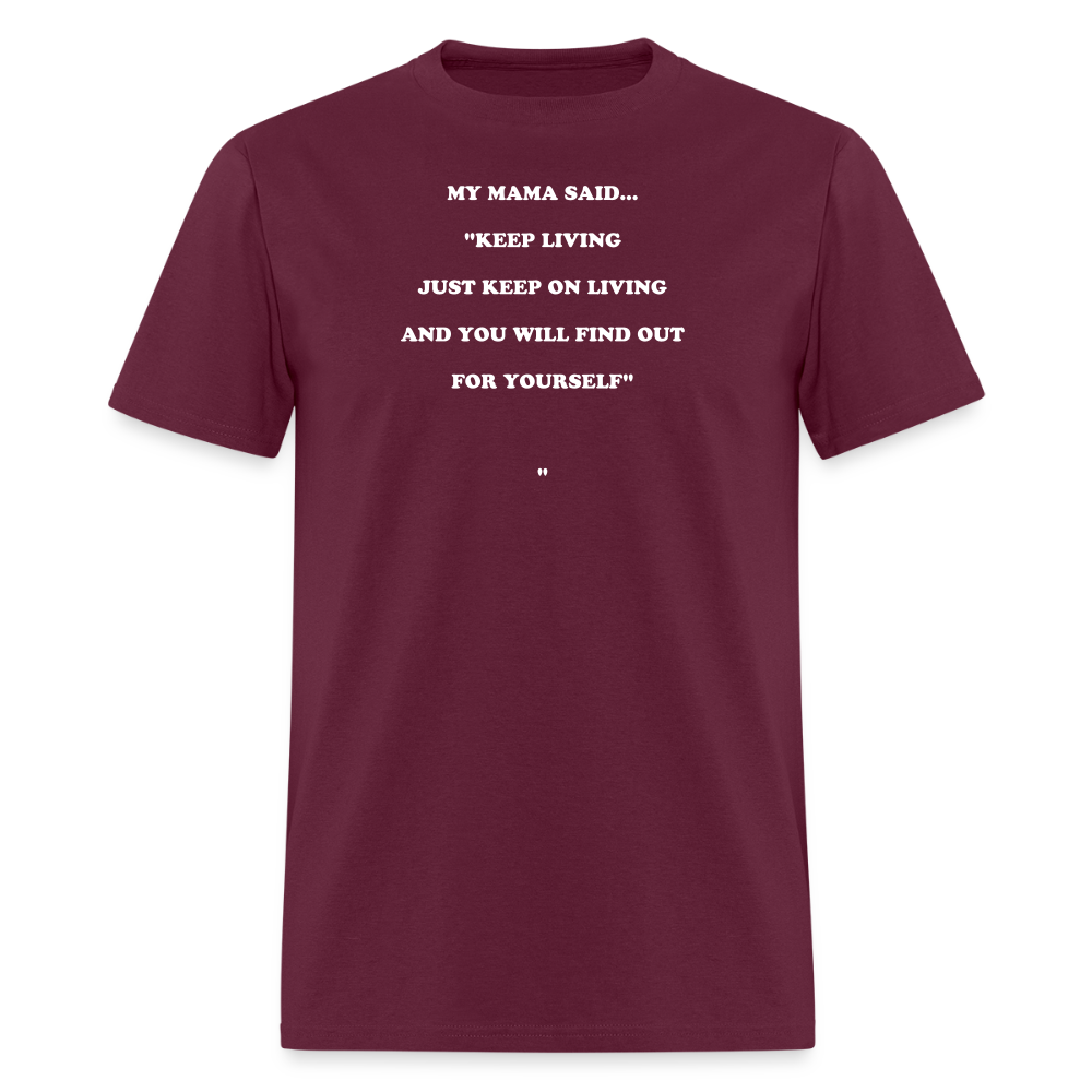 JUST KEEP ON LIVING - burgundy