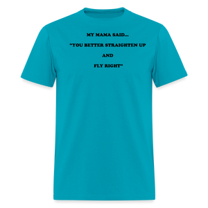 YOU BETTER STRAIGHTEN UP AND FLY RIGHT - turquoise